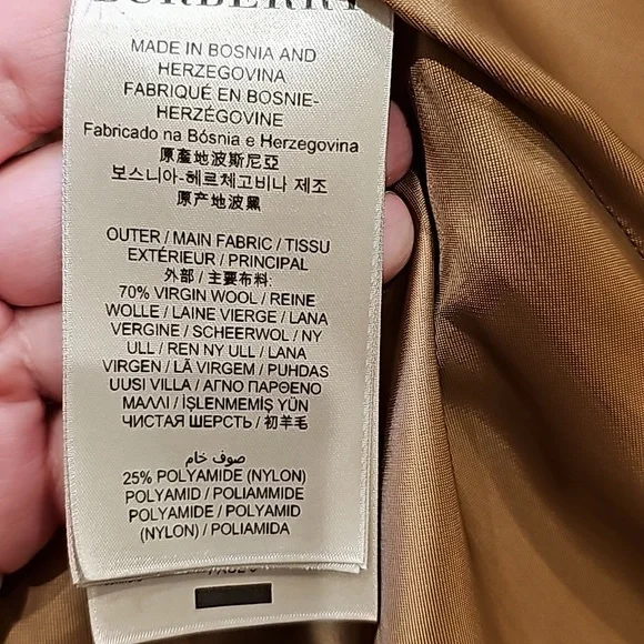 Burberry Brit 70% wool coat size 10 camel color. - Picture 11 of 16
